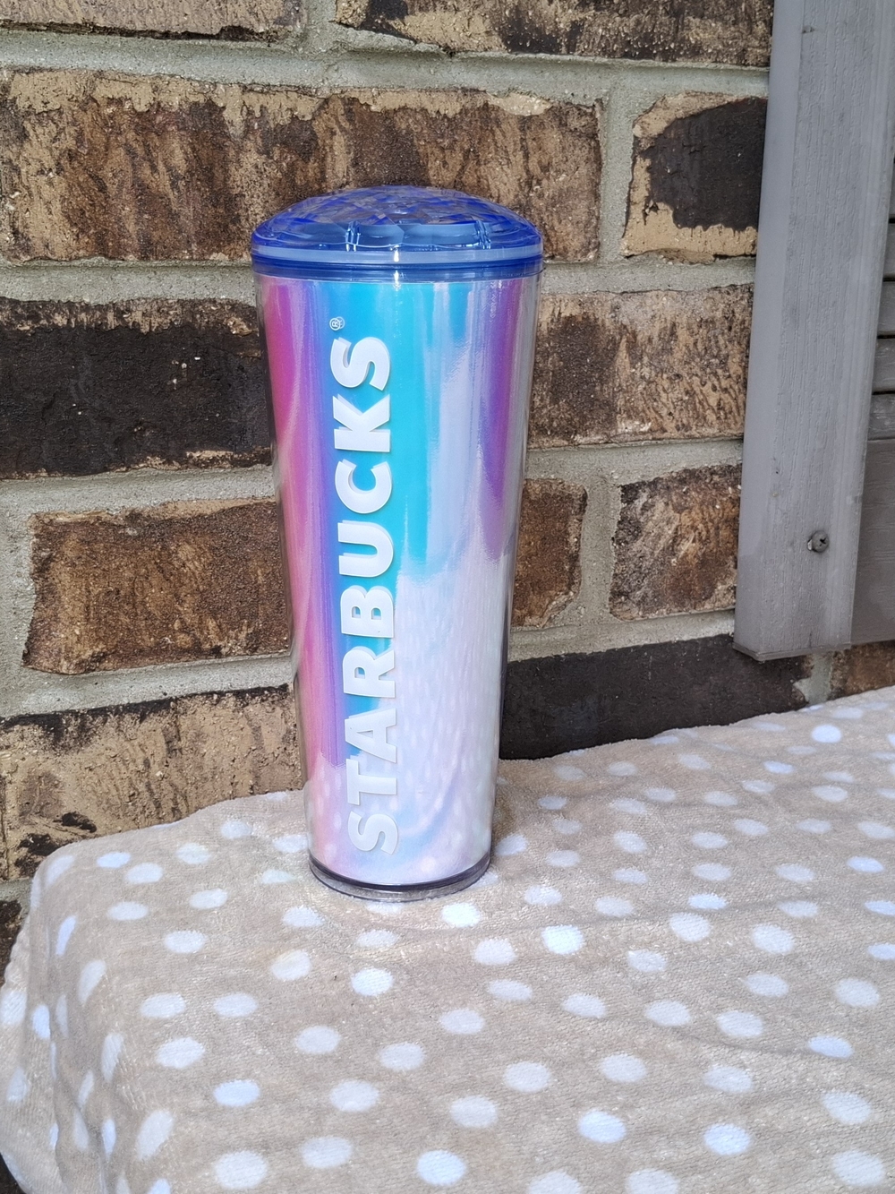 Starbucks Iridescent Holographic Dome Cold Cup- NWT